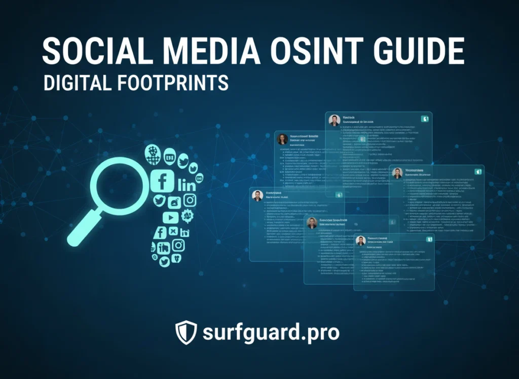 A computer screen showing Social Media OSINT tools and techniques used to analyze digital footprints with username enumeration and connection mapping results.