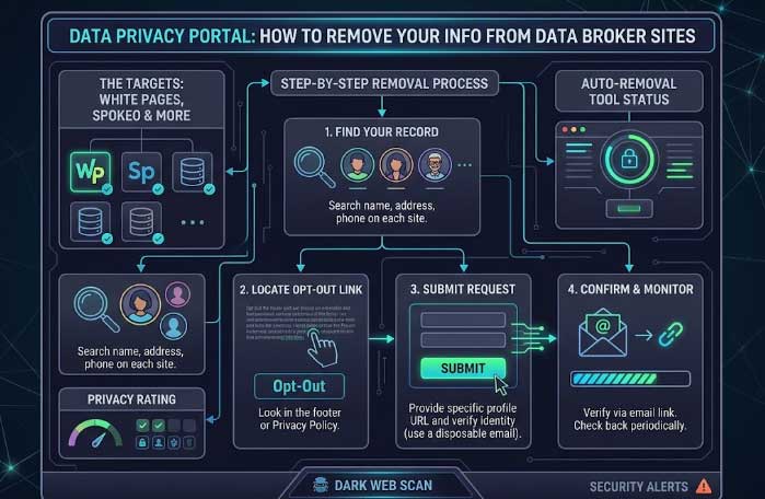 How to Remove Your Info from Data Broker Sites (Whitepages, Spokeo & More) How to remove your info from data broker sites Whitepages Spokeo guide 2026