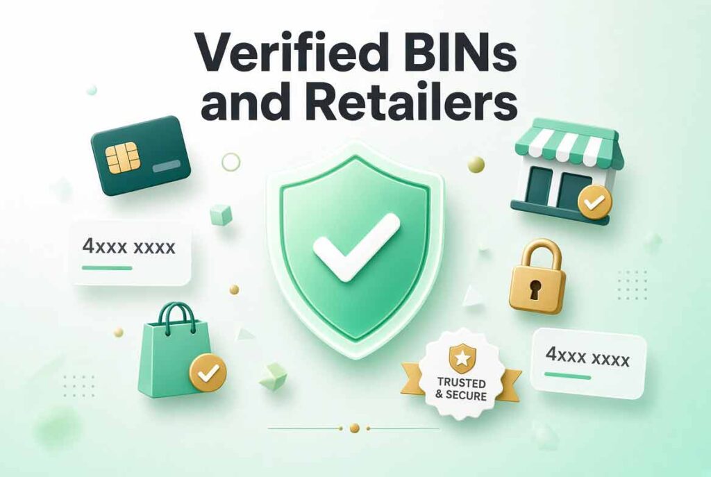 Verified BINs and Retailers